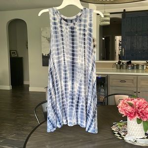 Blue and white tie super soft tie dye dress